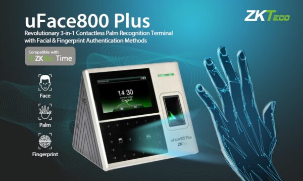 Pointeuse ZKteco uFace800 Plus. Faciale, Digital et carte RFID
