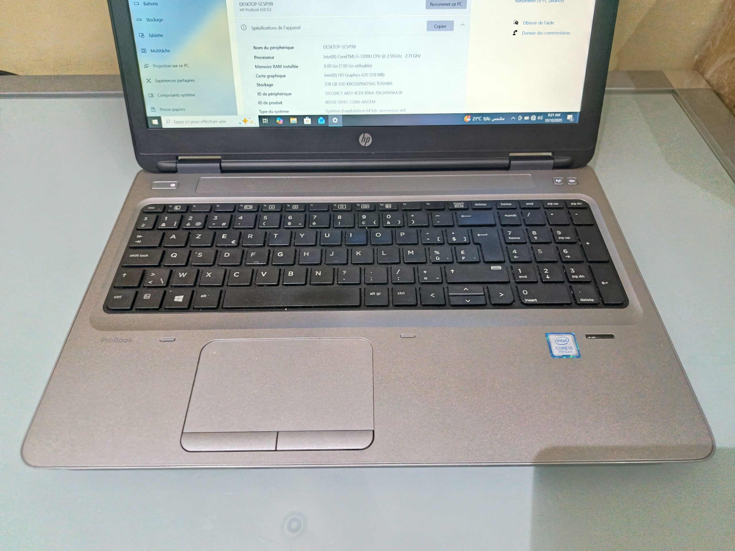 💻 PC Portable – HP ProBook 650 G3 I5 7200U 8 Go 256 SSD 💼 – Image 3